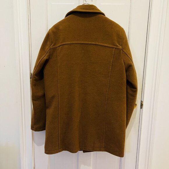 Cole Haan Signature Men's Button Up Wool Coat Size Large Color Camel - Picture 11 of 16